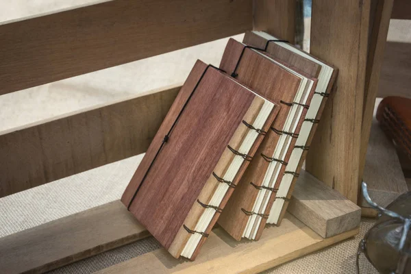 Old books on wooden shelf. — Stock Photo, Image