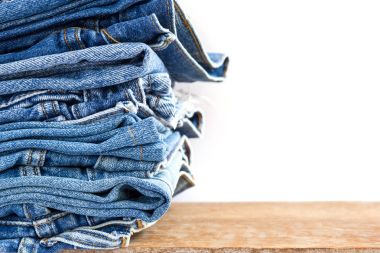 Klasik Indigo moda kot mavi jean doku çok.