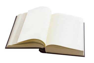 Beyaz arka plan üzerinde eğitim nesnesi izole açık Vintage kitap