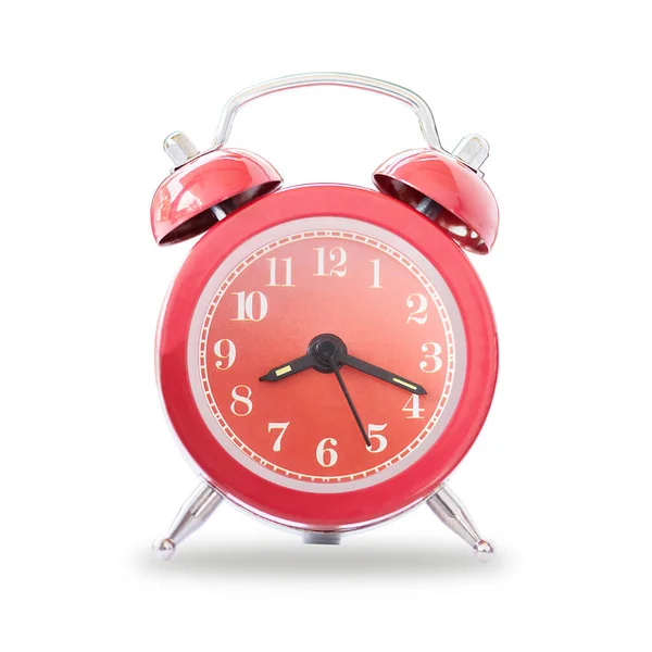 Red Retro Alarm Bell Clock Isolated White Background Concept Business — Stock Photo, Image