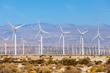 Elektrik enerjisi üretim, Palm dal, California için türbinleri yel değirmenleri. Basit bir temiz enerji