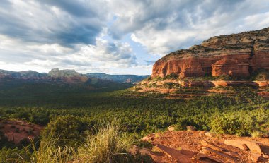 Sedona, doğal seyahat manzara panoramik, Arizona, ABD