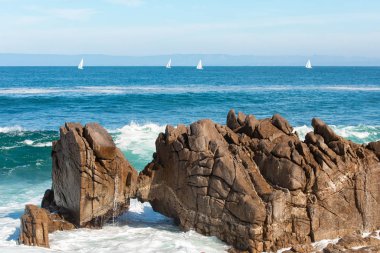 Monterey Sahili, Öpüşme Kayası, Pasifik Korusu, Monterey, Kaliforniya, Usa