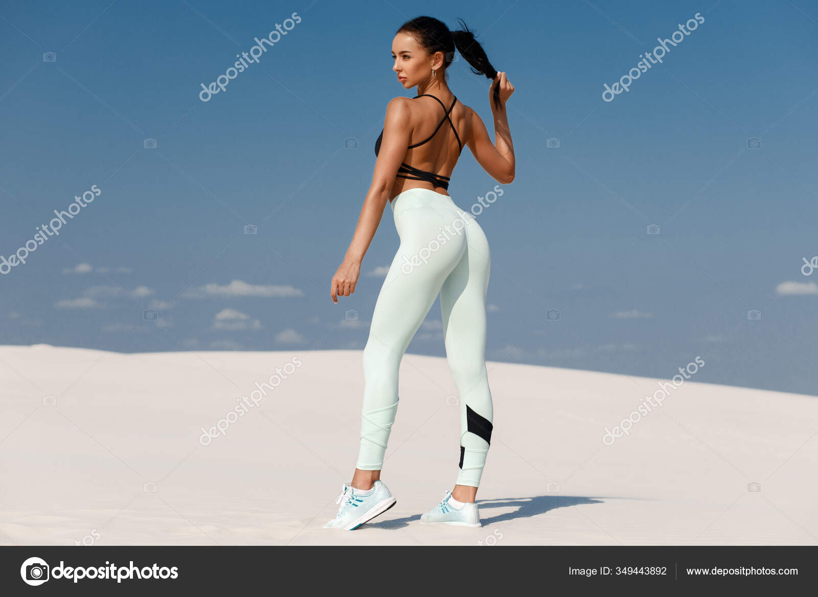 Beautiful fitness woman outdoors. Athletic girl in leggings Stock Photo,  leggings fit