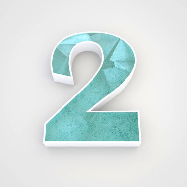 3D mavi numarası 2 buz