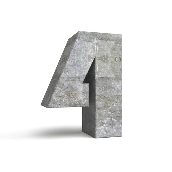 3d numero 4 di pietra, cemento — Foto Stock