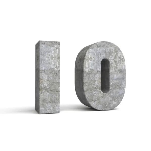 3d number 10 of stone, concrete — Stock Photo, Image