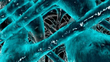 Organik Dna molekülü siyah arka plan. 