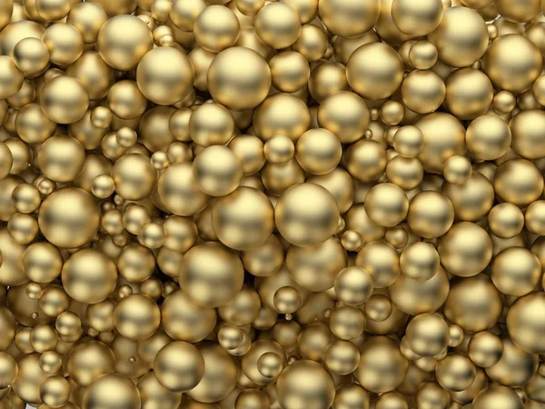 Abstracte gouden chaotische bollen achtergrond. Rechtenvrije Stockafbeeldingen