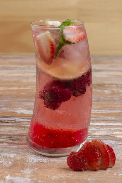 Strawberry Blackberry Italian Red Fruit Soda — Stock Photo, Image