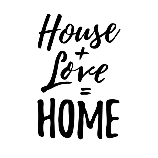Maison Love Home. Typographie de lettrage de crémaillère. Bon pour pos — Image vectorielle