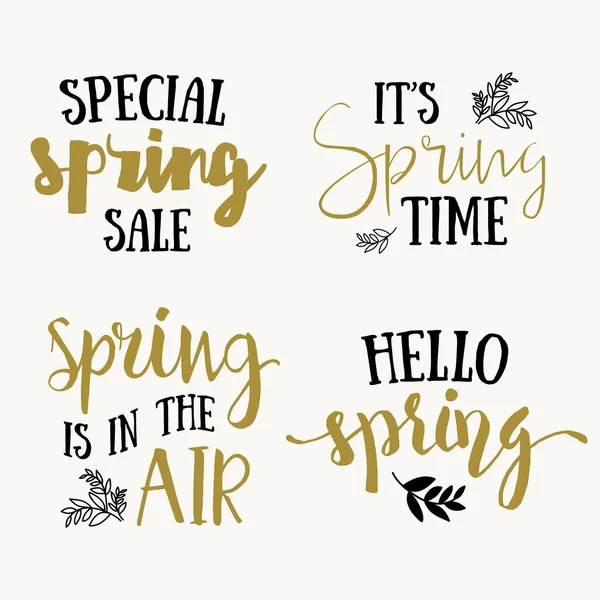 Its Spring time hand drawn brush lettering. Vector design for spring sales, banners,  posters, prints, greeting cards, t-shirts — Stock Vector