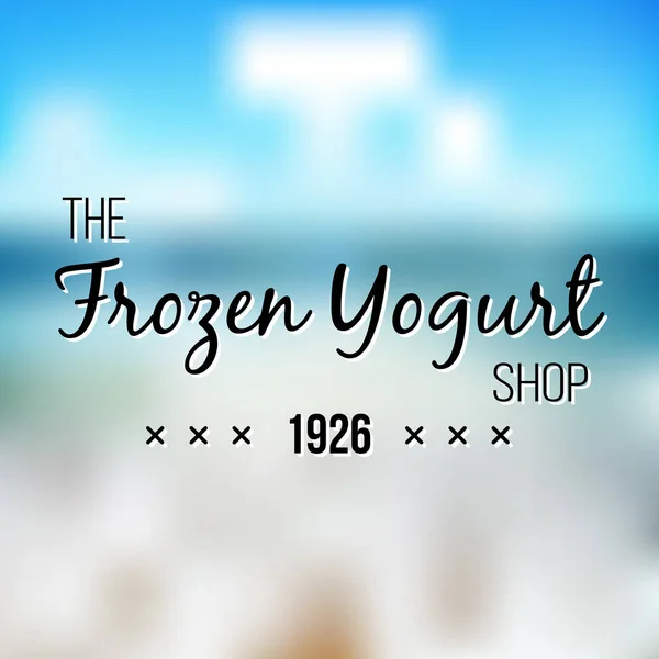 Distintivos e rótulos de design de iogurte congelados. Ice Cream Shop Elemento de design do logotipo. Vintage Emblem Creamery. Bandeiras de hora de verão . — Vetor de Stock