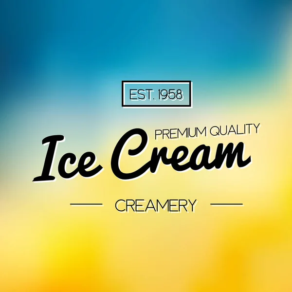 Zmrzlina a Mražený jogurt Logo. Vektor ročník emblém. Letní Logo designový prvek. Retro popisek Creamery. — Stockový vektor