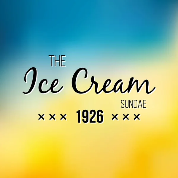 Dondurma ve dondurulmuş yoğurt Logo. Vektör vintage amblemi. Yaz Logo tasarım öğesi. Retro etiket süthane için. — Stok Vektör