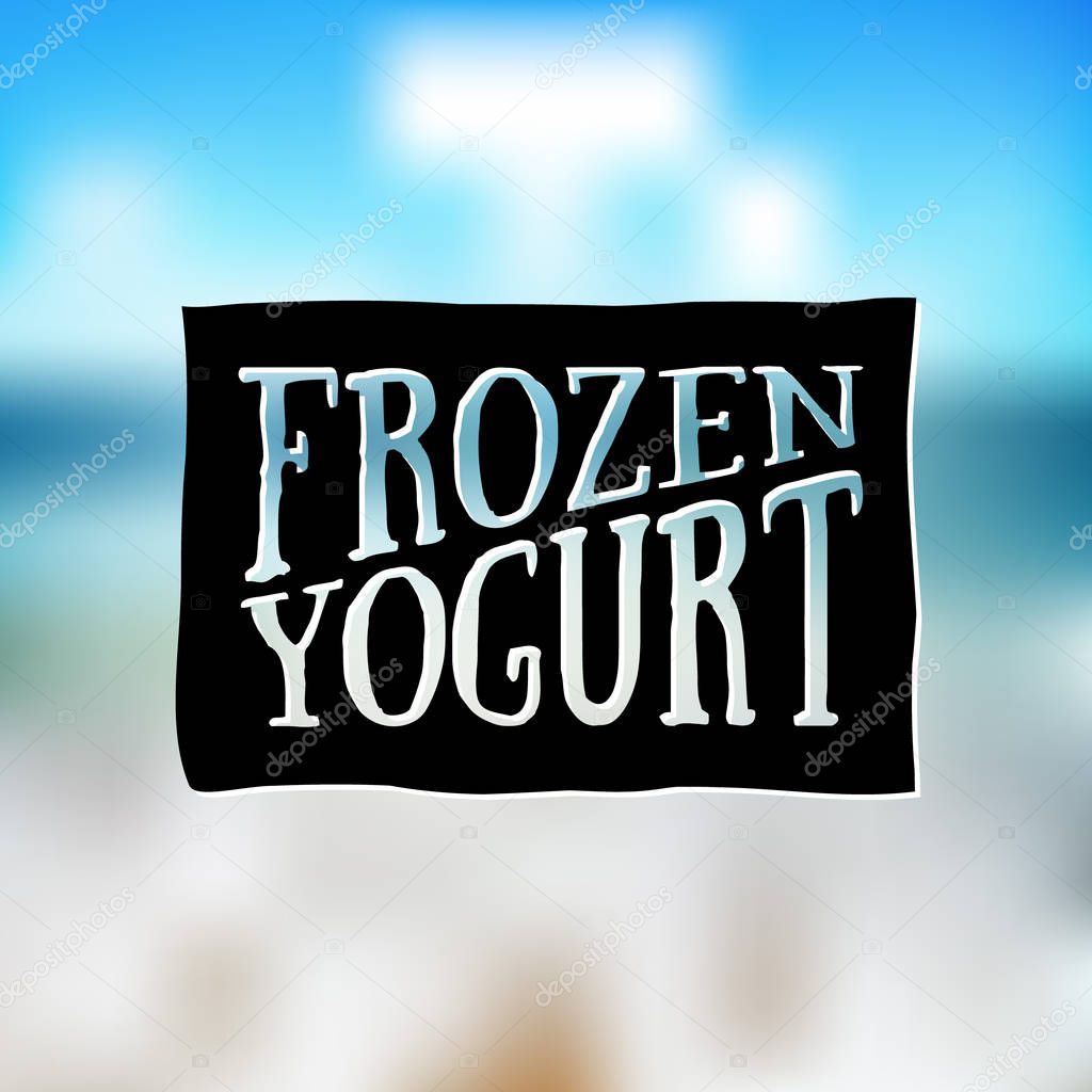 Ice Cream and Frozen Yogurt Logo. Vector vintage Emblem. Summer Logo design element. Retro label for Creamery