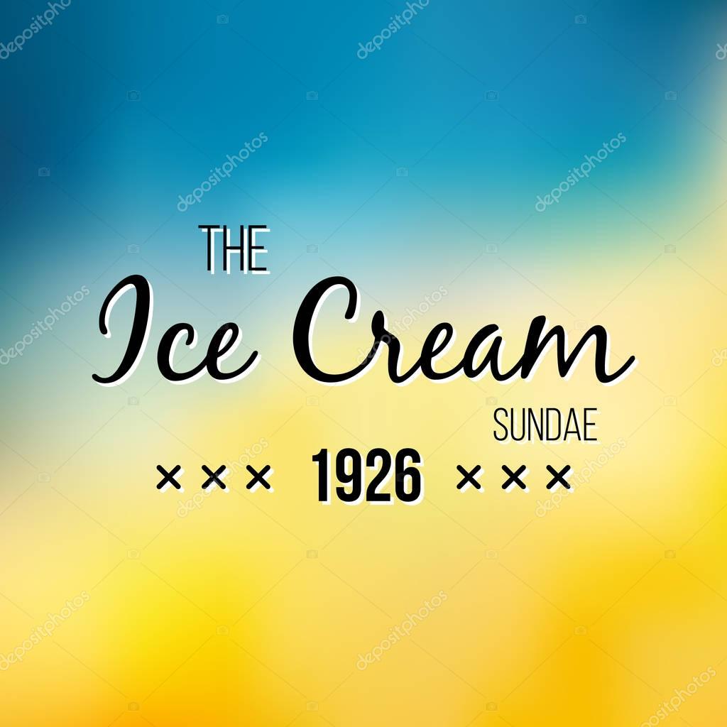 Ice Cream and Frozen Yogurt Logo. Vector vintage Emblem. Summer Logo design element. Retro label for Creamery