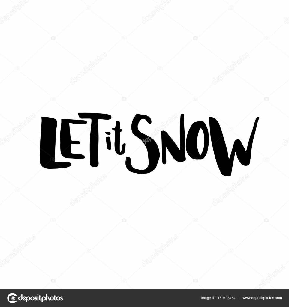 Merry Christmas card z kaligrafii Let it Snow — Wektor stockowy