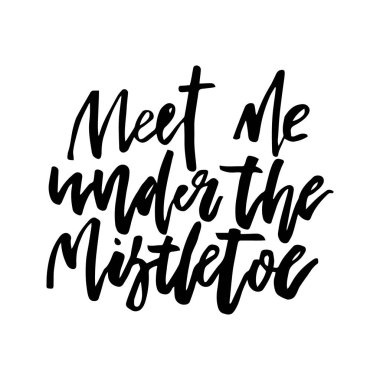 Noel kartı hat ökseotunun altında buluşalım