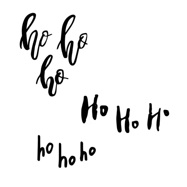 Merry Christmas card with calligraphy Ho Ho Ho — Stock Vector