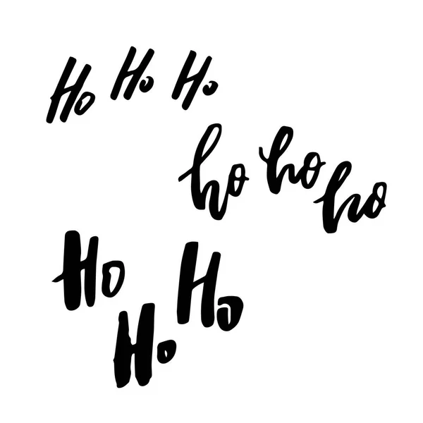 Joyeux Noël carte avec calligraphie Ho Ho Ho — Image vectorielle