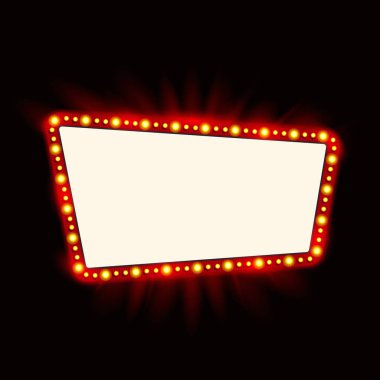 Retro Showtime işareti tasarım. Neon lambalar billboard