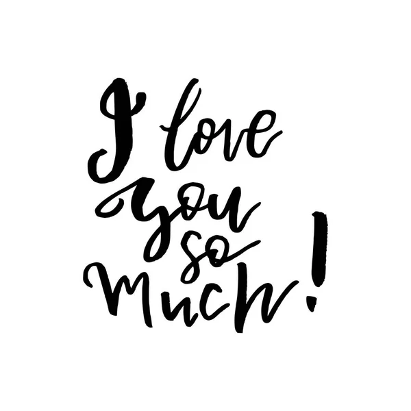 I miss you so much lettering. Love quote black and white vector — Stock ...