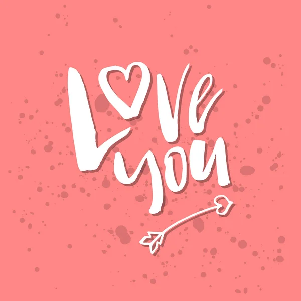 Ik hou van je - inspirerende Valentines dag romantische handgeschreven q — Stockvector