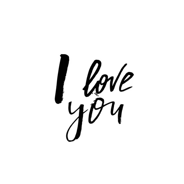 I Love You - Biglietto di San Valentino felice con testo di calligrafia su — Vettoriale Stock