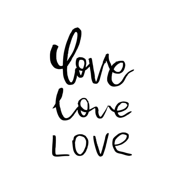 Love Is - Bonne carte Saint-Valentin avec texte de calligraphie sur whi — Image vectorielle