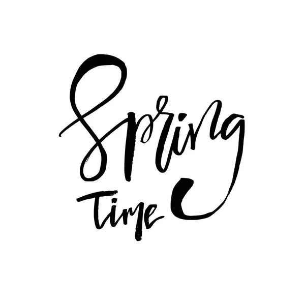 Spring Time - Hand drawn inspiration quote. Vector typography de — Stock Vector