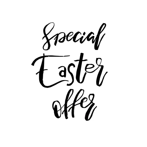 Special Easter Offer card with calligraphy text. Vector Template — Stock Vector