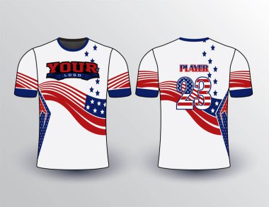 Beyaz arka plan kıvrımlı şerit üzerinde bayrak konsepti ve yıldızlar zarif tasarım gömleğini etkiler