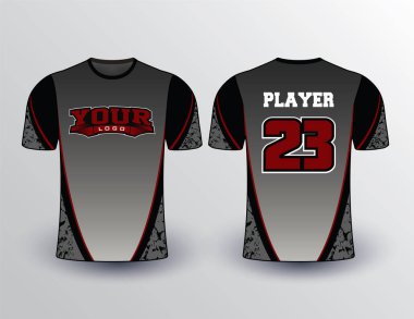 Gri soluk vücut arka planı ve yan tarafı mozaik desenle dolu ve kolları uyumlu şık gömlek.