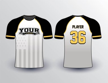 Hayalet bayrak ve beyaz tasarım gömleği ile gümüş rengi solgunluk arka planı