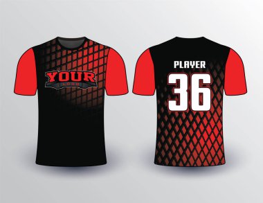 Siyah kırmızı ve elmas desenli arka plan dolu şık görünümlü gömlek tasarımı