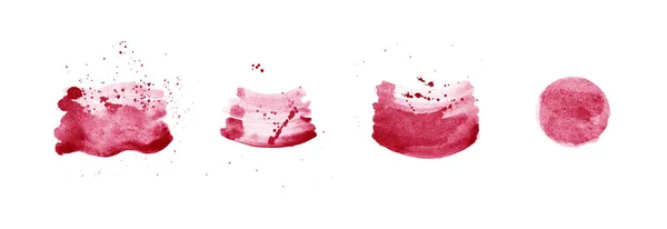 Watercolor red hand drawn splashes and stains.