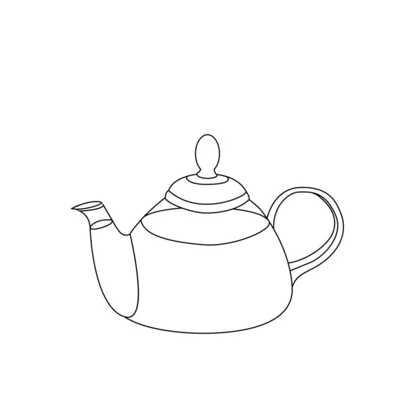 Glass teapot isolated on a white background. — Stock Vector