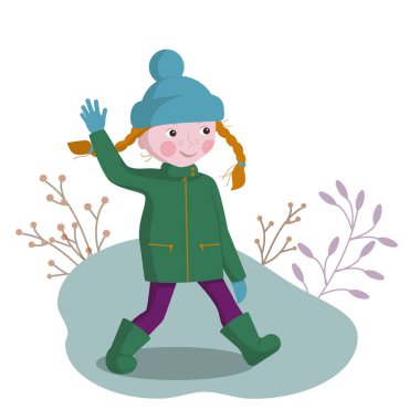 Yürüyüşe çıkmış küçük tatlı bir kız.. 