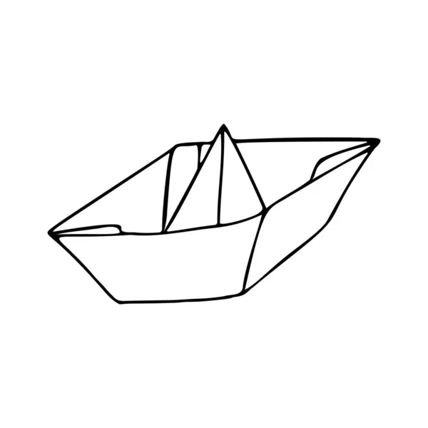 Σκάφος Origami απομονωμένο σε λευκό φόντο — Διανυσματικό Αρχείο