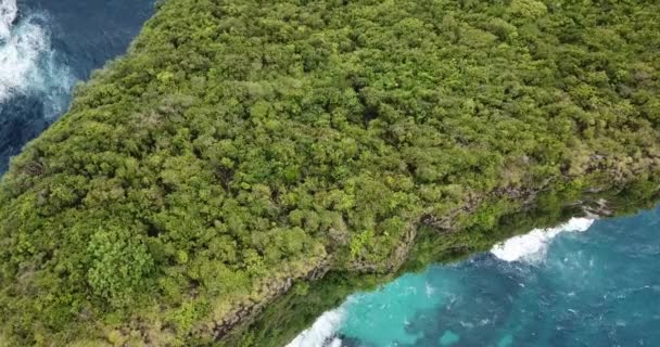 Increíble Vista Desde Aire Playa Keeling Las Rocas Océano Azul — Vídeos de Stock