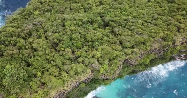 Increíble Vista Desde Aire Playa Keeling Las Rocas Océano Azul — Vídeos de Stock