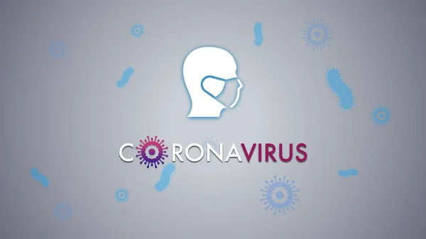 Spanduk Coronavirus Untuk Kesadaran Kewaspadaan Terhadap Penyebaran Penyakit Gejala Atau — Stok Foto