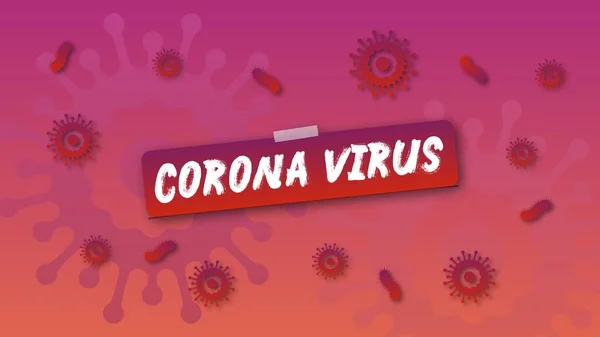 人工背景的Corona病毒文本 — 图库照片