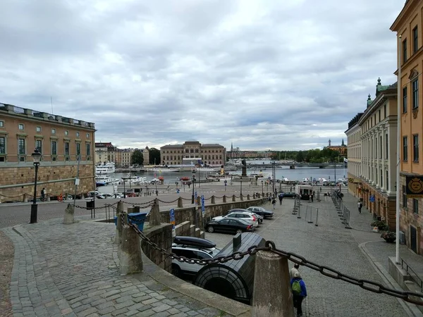 Stockholm Sweden August 2017 Gamla Stan Old City View Promenade — Stock Photo, Image