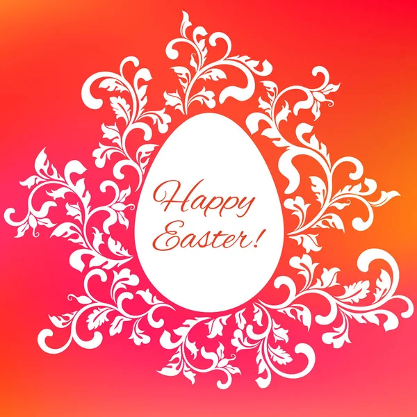 Vrolijk Pasen! Frame in de vorm van eieren met florale elementen — Stockvector