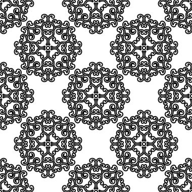 Klasik seamless modeli ile dekorasyon oyma beyaz zemin üzerinde. Vintage tarzı duvar kağıdı