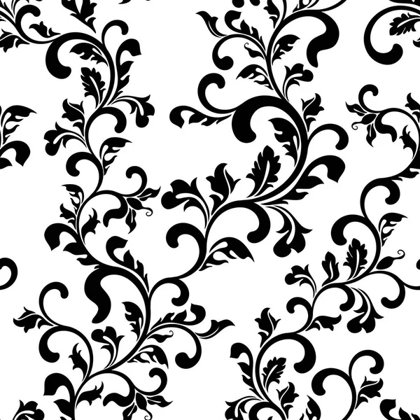 Patrón floral sin costuras sobre un fondo blanco. Estilo vintage. El patrón se puede utilizar para la impresión en textiles, papel pintado, embalaje — Vector de stock