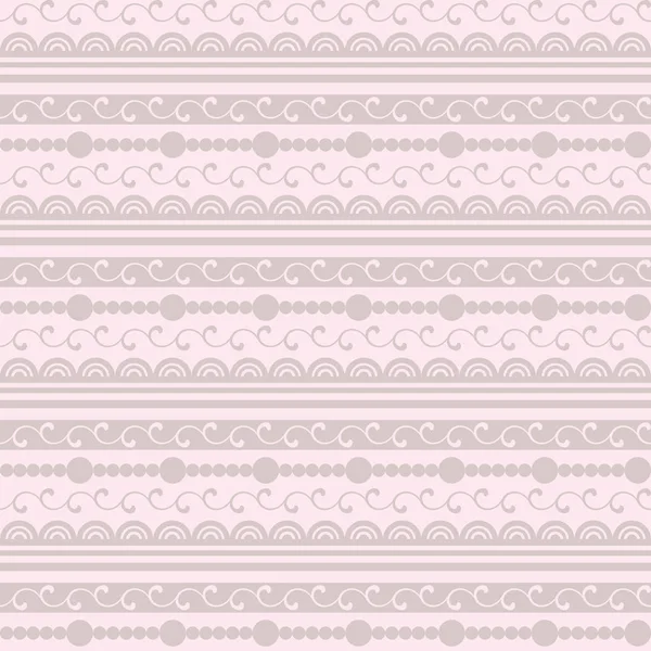 Gentle pattern with lace and beads on a pink background — Stock Vector