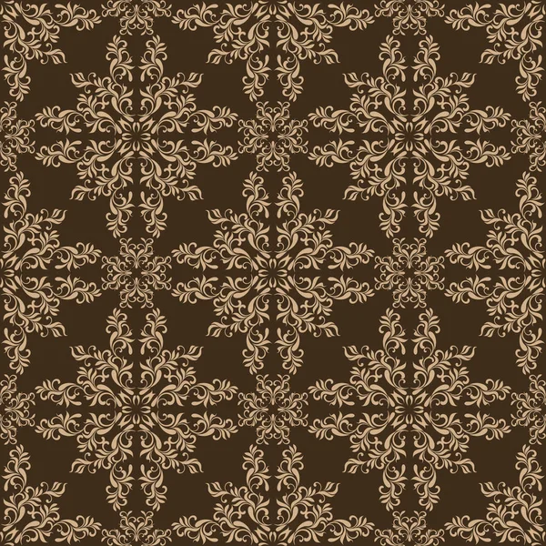 Elegant seamless pattern on a brown background — Stock Vector